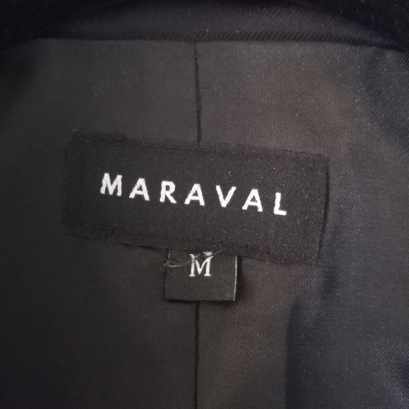 Maraval Silky Black Pink Rose Floral Bohemian Belted Classic Trench Coat Dress M - Picture 8 of 11